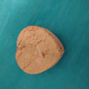 Heart-Shaped Beige Stone Trinket Box
